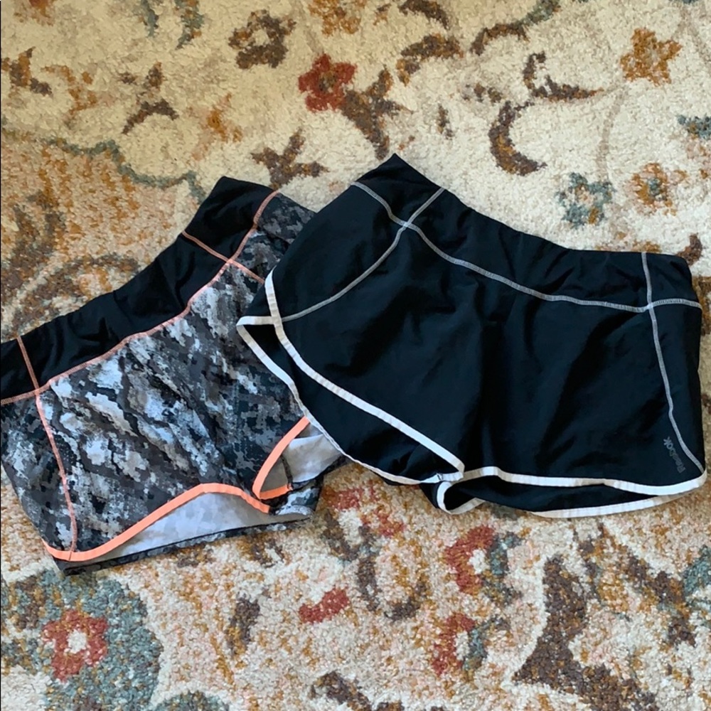 Reebok 2 pair wide waistband running shorts